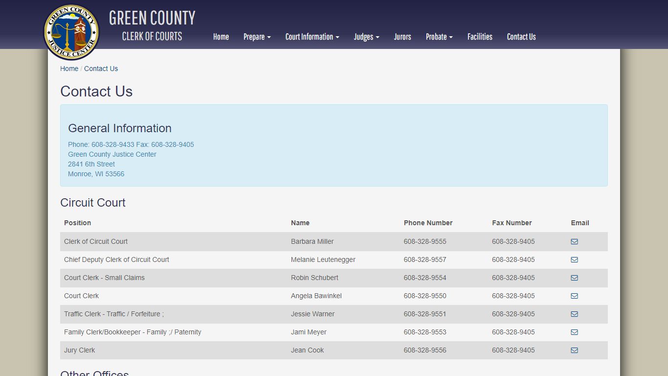 Green County Clerk of Courts - Green County Clerk of Courts