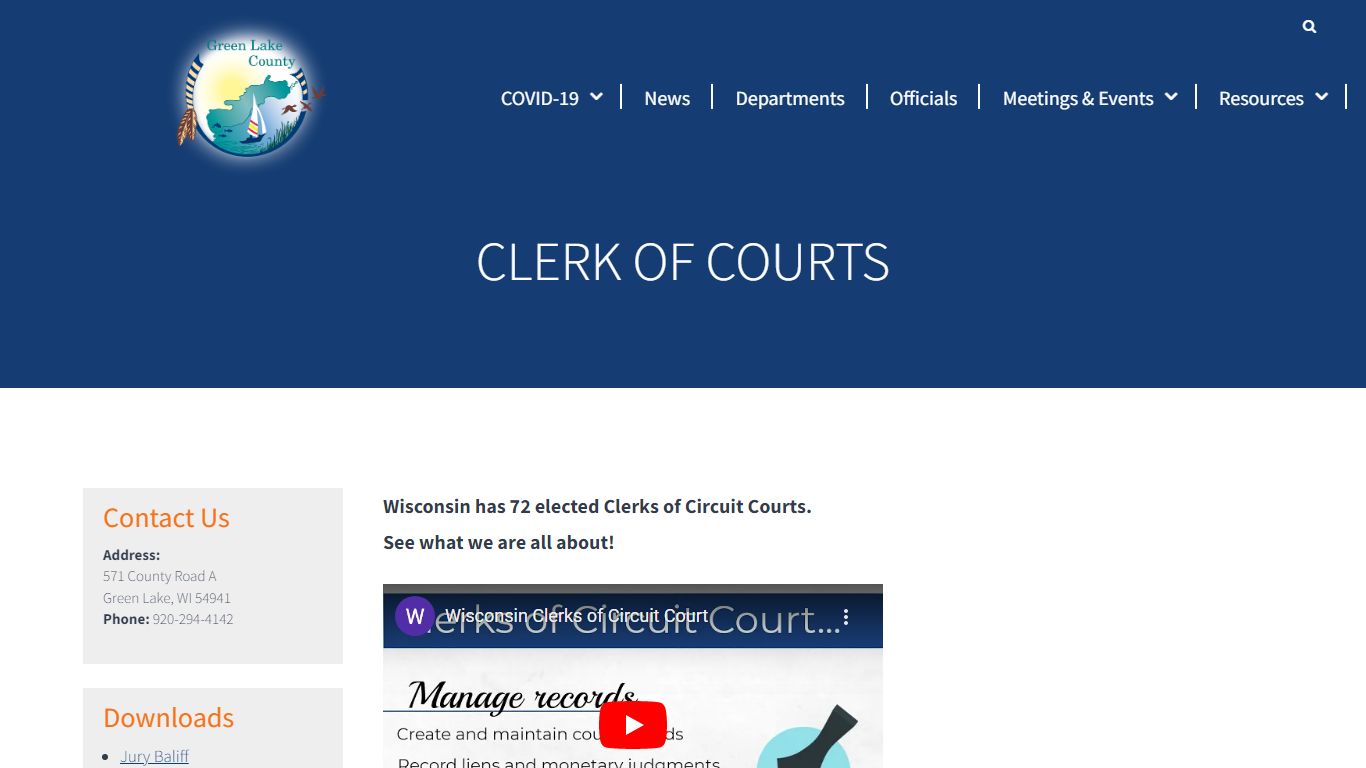 Clerk of Courts - Green Lake County, WI